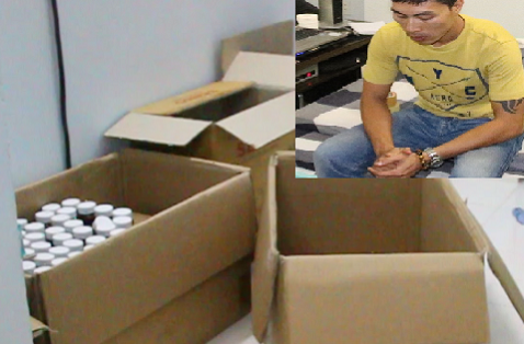 Tân bị bắt cùng số thực phẩm chức năng tại nhà