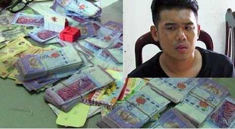 Đối tương Lian và số tiền giả bị phát hiện