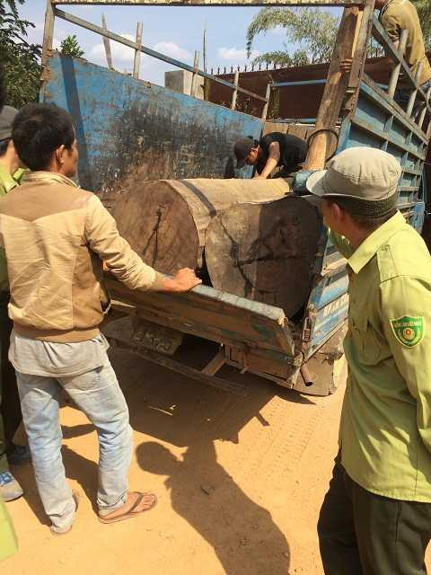 Xe <a href='https://vtcnews.vn/oto-xe-may.31.0.html' >ô tô</a> tải chở gỗ bị bắt