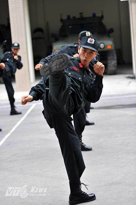 Những thế võ chiến đấu hiệu quả luôn được các chiến sĩ CSĐN ngày đêm rèn luyện.