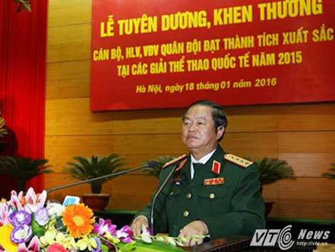 Đại tướng Đỗ Bá Tỵ phát biểu tại buổi lễ - Ảnh: Hồng Pha