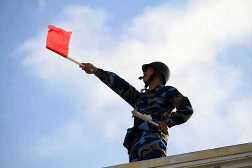 Ảnh: Lính Trường Sa diễn tập phương án tác chiến phòng không