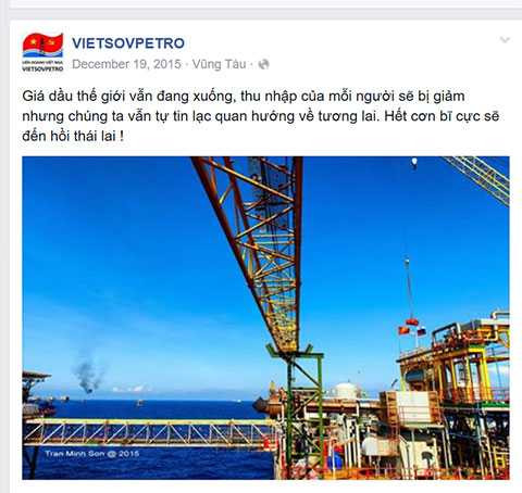 Bị giảm lương nhưng người Vietsovpetro vẫn không bi quan. Ảnh: Fanpage Vietsovpetro