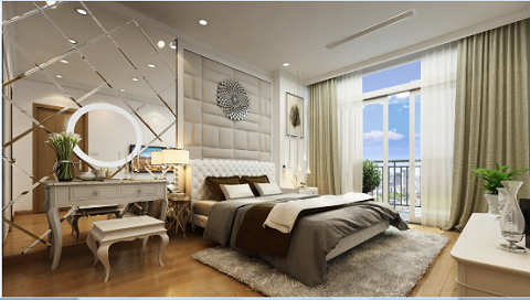 Phối cảnh minh họa phòng ngủ theo phong cách tân cổ điển Phối cảnh minh họa phòng ngủ theo phong cách tân cổ điển