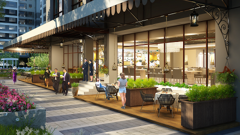 Quán cà phê, nhà hàng sang trọng là nơi cư dân gặp gỡ, giao thương cùng bạn bè, đối tác. Quán cà phê, nhà hàng sang trọng là nơi cư dân gặp gỡ, giao thương cùng bạn bè, đối tác.