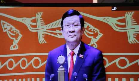 Chủ tịch nước Trương Tấn Sang đọc diễn văn khai mạc Đại hội Đảng XII Chủ tịch nước Trương Tấn Sang đọc diễn văn khai mạc Đại hội Đảng XII