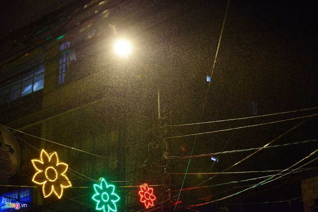 Các bông tuyết trắng nhỏ li ti.