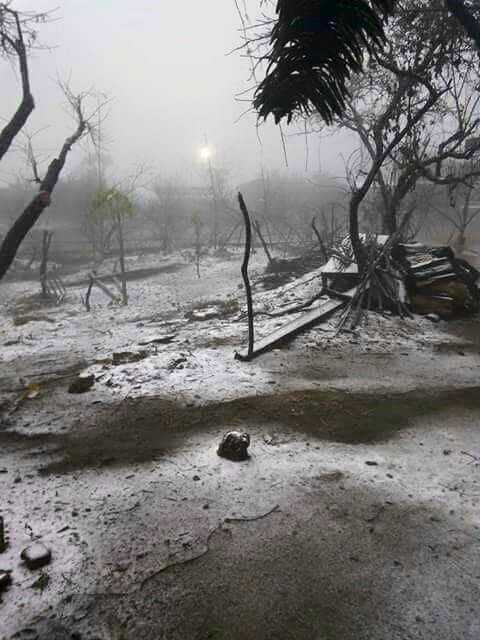 Nhiệt độ ghi nhận tại xã Hang Kia (Mai Châu, Hoà Bình) là âm 2 độ C (Ảnh: Đức Huynh)