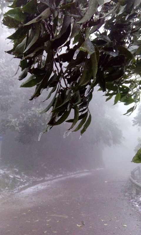 Băng giá bao phủ đỉnh núi