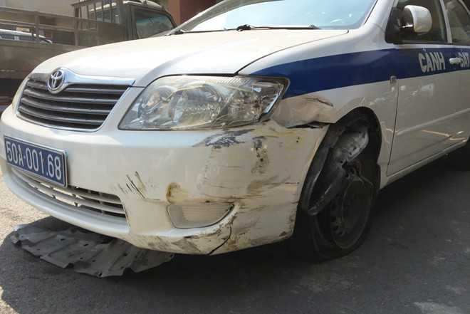 Chiếc xe công vụ của CSGT bị tên trộm nổ máy chạy