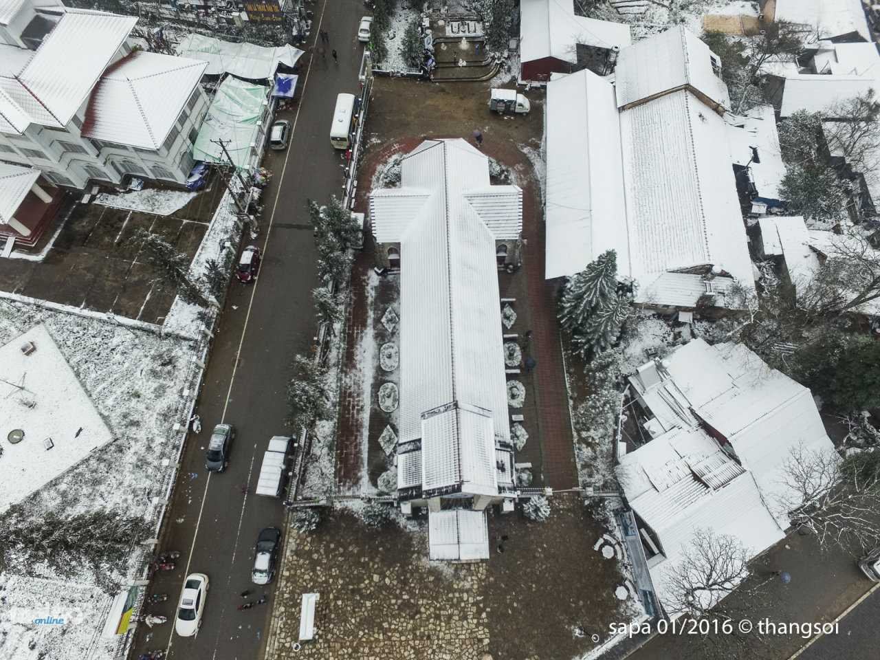 Toàn cảnh Sa Pa trắng xoá nhìn từ trên cao