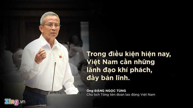 Ông Đặng Ngọc Tùng – Chủ tịch Tổng liên đoàn lao động Việt Nam phát biểu trước toàn thể Đại hội.