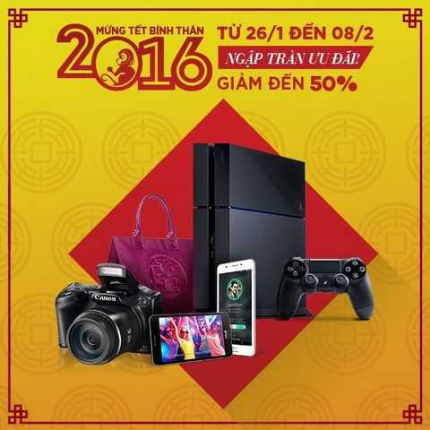 Lazada đón Tết Bính Thân với nhiều sản phẩm công nghệ giảm giá đến 50% Lazada đón Tết Bính Thân với nhiều sản phẩm công nghệ giảm giá đến 50%