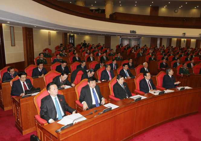 Các đại biểu dự Hội nghị lần thứ nhất Ban Chấp hành Trung ương Đảng Cộng sản Việt Nam khóa XII ngày 27-1-2016, tại Trụ sở Trung ương Đảng - Ảnh: TTXVN