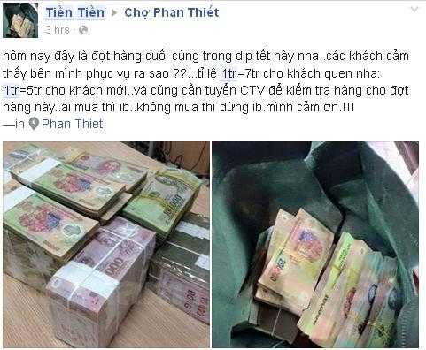 Rao bán tiền giả công khai trên mạng xã hội