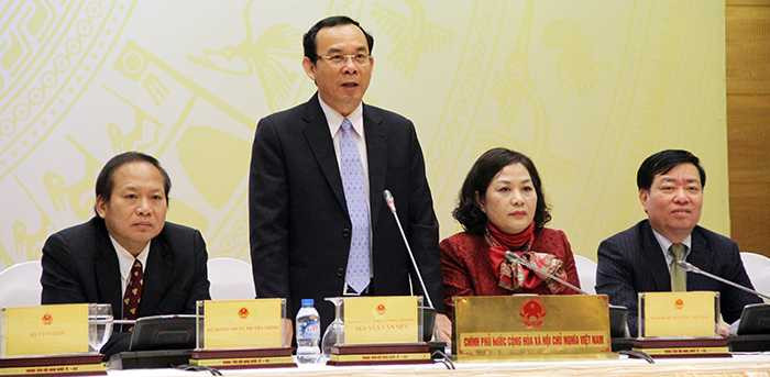 Bộ trưởng, Chủ nhiệm Văn phòng Chính phủ Nguyễn Văn Nên trả lời về công tác nhân sự chiều 29/1 (Ảnh: Phạm Thịnh)