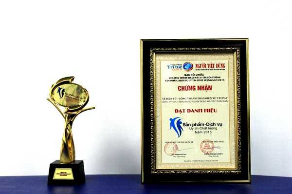 Ví điện tử - Cổng thanh toán VTC Pay nhận giải thưởng do Người tiêu dùng bình chọn 2015