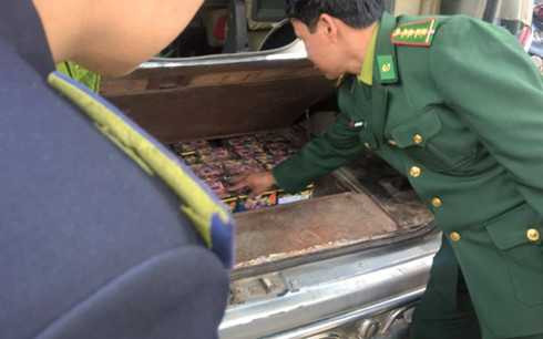 Ngăn bí mật cất giấu pháo bị cơ quan chức năng phát hiện.