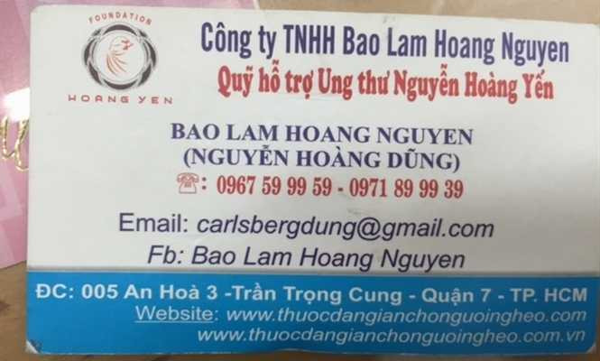 Bất cứ ai nhìn tấm danh thiếp này cũng choáng
