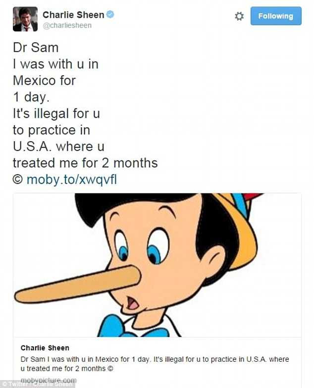 Tài tử Charlie Sheen 'vạch mặt' bác sĩ điều trị HIV là 'lừa đảo'