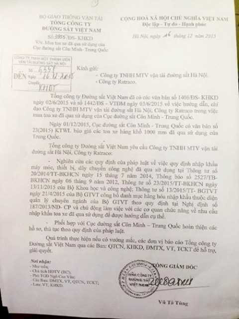 Vụ nhập toa tàu cũ, TGĐ bị cách chức: 'Tôi rất sốc và khổ sở'