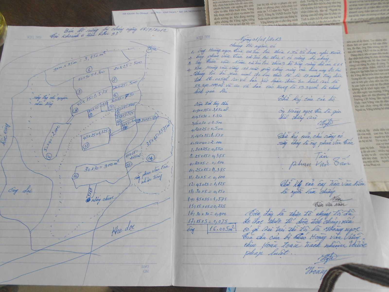 Cơ quan điều tra cho rằng kết quả đo của nhân dân xã Cổ Đam và gia đình ông Trà không có giá trị pháp lý.
