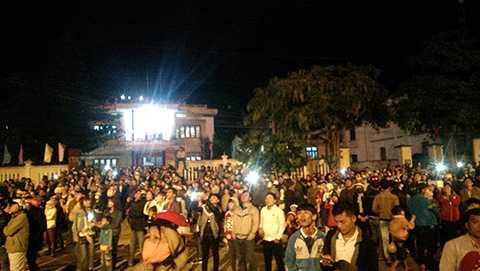 Mãn nhãn, màn pháo hoa, giao thừa, rực rỡ, ở Lý Sơn