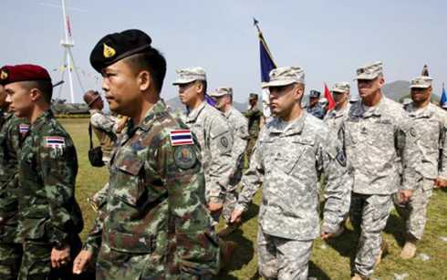Binh sỹ tham dự cuộc tập trận sáng nay (Ảnh: Reuters)