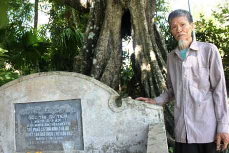 Miếu thờ dưới gốc cây thị cổ thụ.