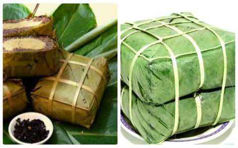 bánh chưng luộc bình thường có lá ngả sang màu vàng bánh chưng luộc bình thường có lá ngả sang màu vàng