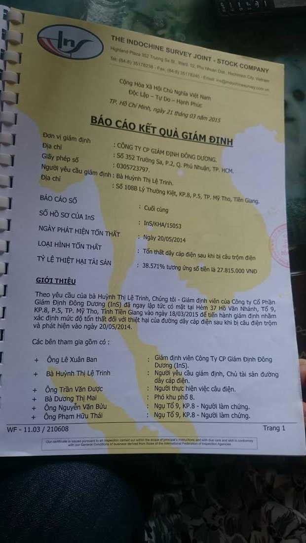 Viện KSND thành phố Mỹ Tho xác định thiệt hại là 26.000 đồng.