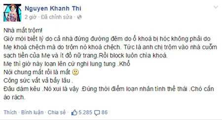 Khánh Thi chia sẻ về vụ đột nhập