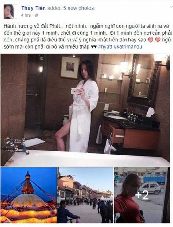 Thủy Tiên bị 'ném đá' vì khoe ảnh trong nhà tắm khi hành hương về đất Phật