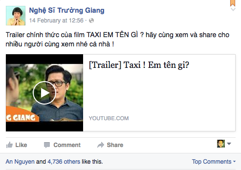 Trường Giang vẫn chia sẻ trailer phim mới mà không đả động đến scandal Quế Vân.