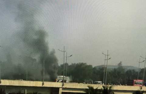 Xe khách 45 chỗ bốc cháy ngùn ngụt trên cao tốc