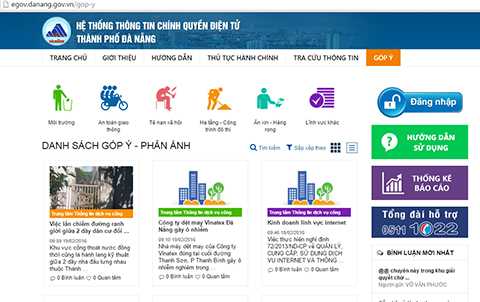 Đà Nẵng, ra mắt website, tiếp nhận ý kiến, nhân dân, điều hành