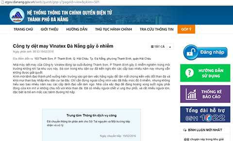 Đà Nẵng, ra mắt website, tiếp nhận ý kiến, nhân dân, điều hành