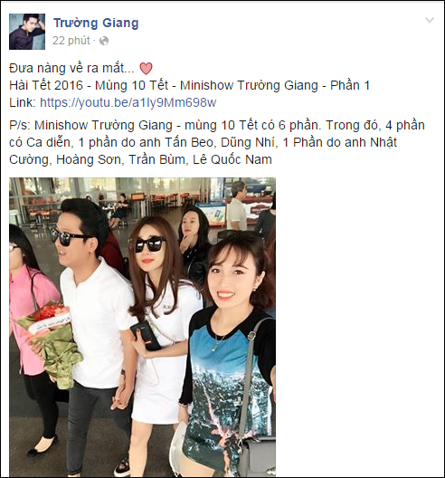 Trường Giang 'chơi chiêu' khẳng định yêu Nhã Phương giữa scandal với Quế Vân