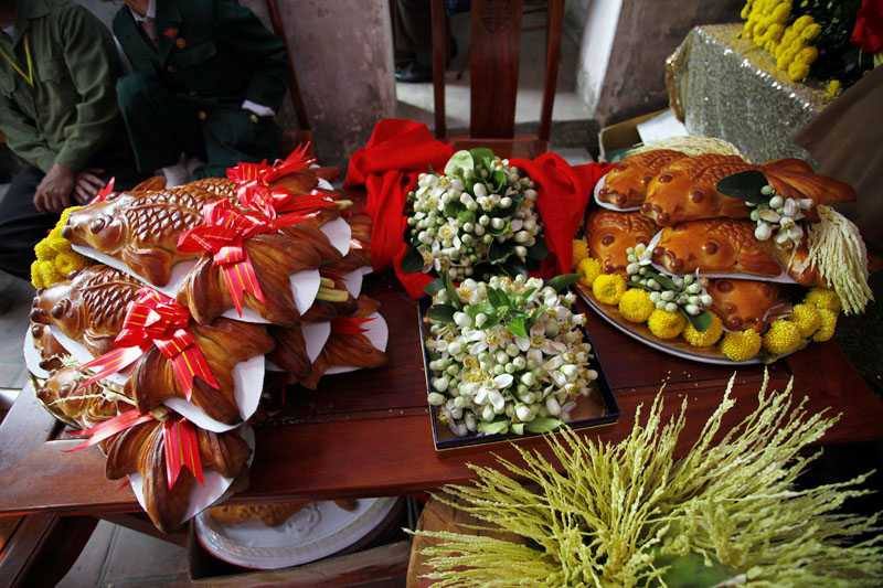 Mâm lễ của phường Lộc Vượng (TP Nam Định) dâng lên lễ thánh