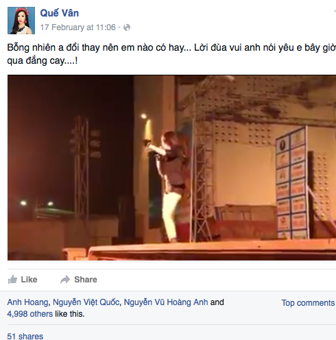 Quế Vân chia sẻ rằng cô bị tổn thương trên trang cá nhân và báo chí. 