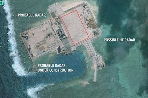 Cơ sở radar Trung Quốc xây trên Đá Châu Viên - Ảnh: CSIS