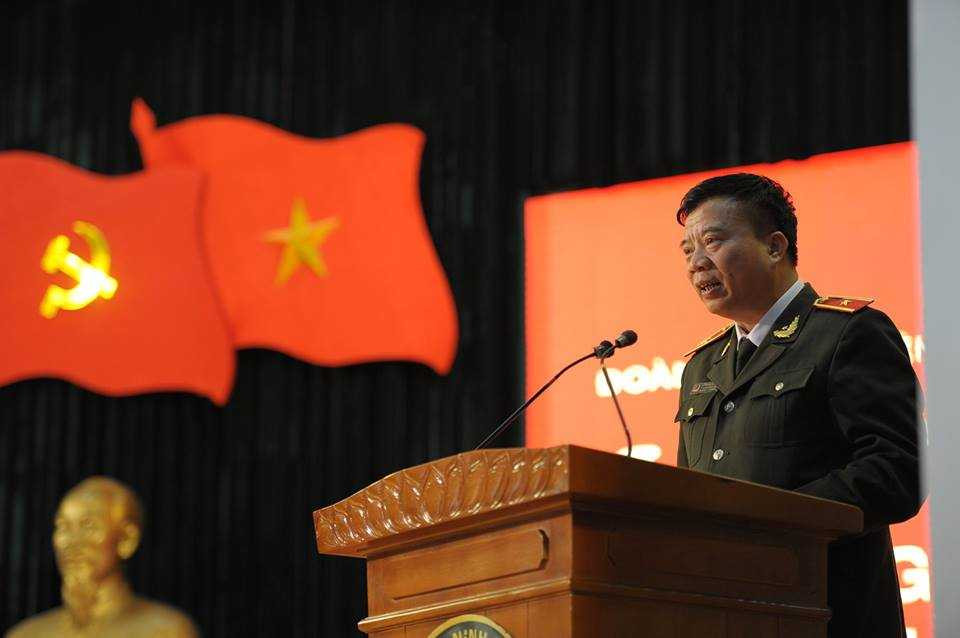 Thiếu tướng GS.TS Lê Minh Hùng – Phó Bí thư Đảng ủy, Phó Giám đốc Học viện phát biểu chỉ đạo tại Lễ phát động