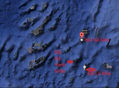 Vị trí bãi Hải Sâm trên bản đồ Google Maps