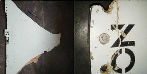 Mảnh vỡ nghi của MH370 thu được tại Mozambique (Ảnh: Twitter/Mark Hanrahan)