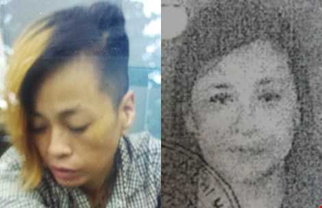 Đoàn Thị Phú lúc bị bắt (trái) và ảnh trong lệnh truy nã (phải). Ảnh: HT