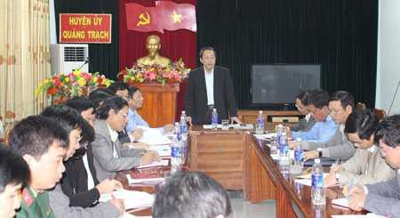 ng Hoàng Đăng Quang - Bí thư Tỉnh ủy Quảng Bình làm việc với Ban thường vụ Huyện ủy Quảng Trạch