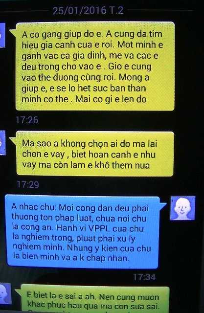 Tin nhắn được cho là từ số điện thoại của ông B. nhắn cho ông L. để xin ông này bỏ qua và gợi ý chung 500 triệu - ảnh chụp tin nhắn do ông L. cung cấp