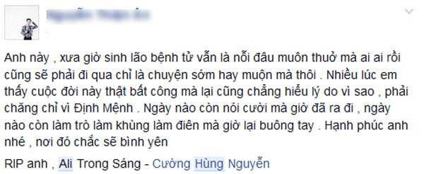  phó đạo diễn vừa đi vừa khóc qua đời