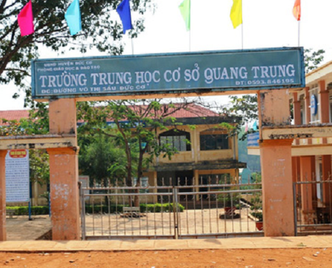 Trường THCS Quang Trung nơi xảy ra sự việc