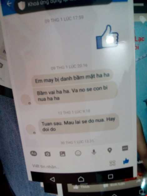 Những tin nhắn mà Q. đã gửi cho chị D. để đe dọa. Ảnh: TIẾN DŨNG